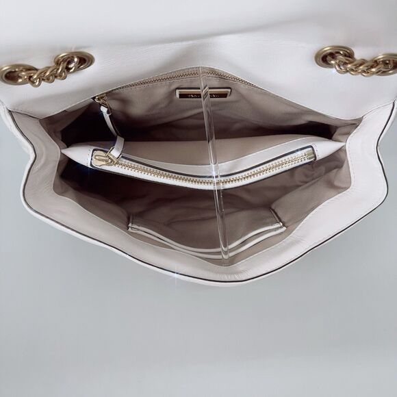 Tory Burch 154704 Kira Diamond Quilt Convertible Shoulder Bag Leather Blanc NWT - Picture 7 of 10